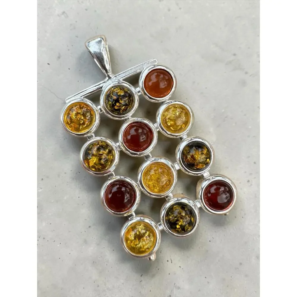 Baltic Amber Solid 925 Sterling Silver Pendant